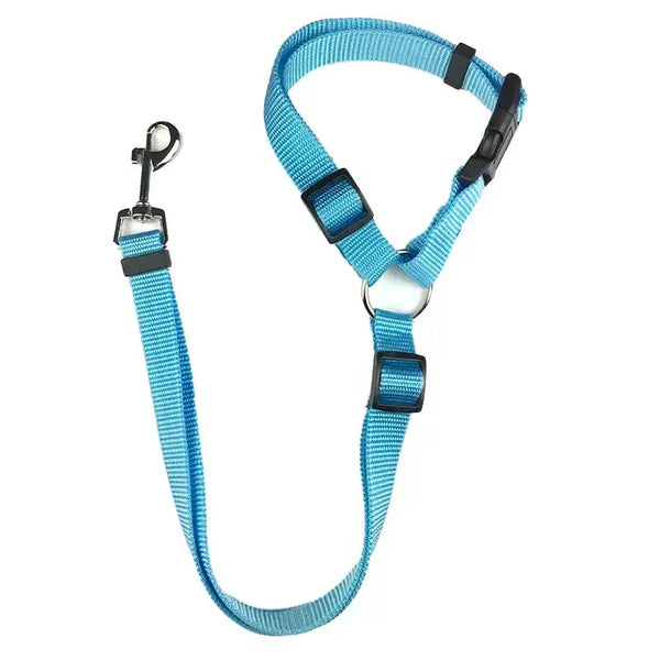 Ceinture de sécurité pour chien de couleur bleu clair, réglable et robuste pour la sécurité en voiture