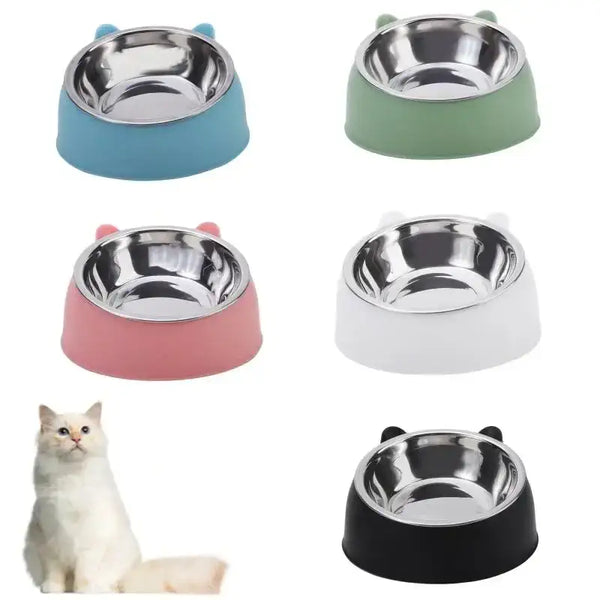 Gamelle surélevée en acier inoxydable pour chats, design élégant et ergonomique