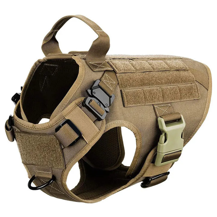 Harnais militaire tactique beige pour chien 