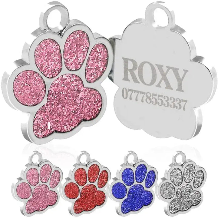 Médaille personnalisée en forme de patte pour chien et chat, idéale pour identification et style