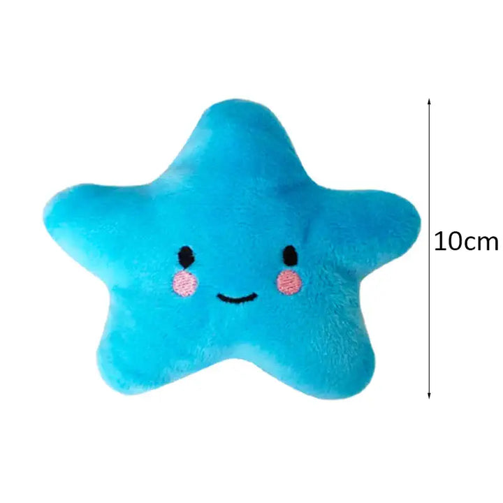 Peluche en forme d'étoile bleu pour chiens et chats, en polaire douce pour confort et jeu