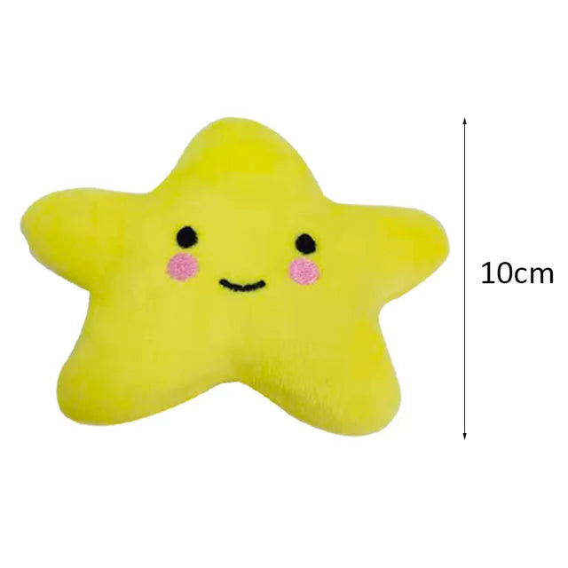 Peluche en forme jaune d'étoile pour chiens et chats, en polaire douce pour confort et jeu