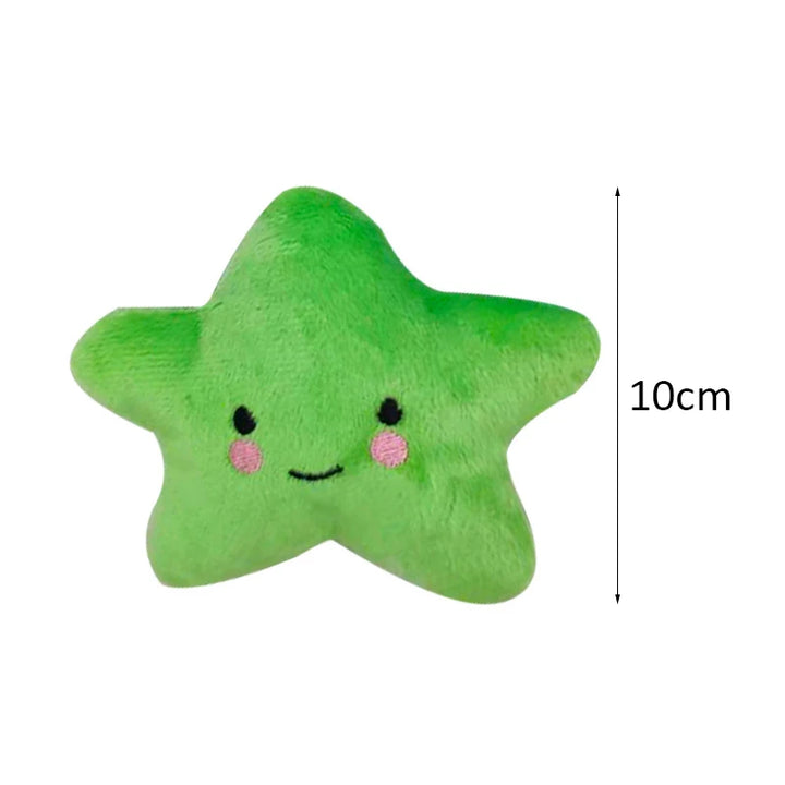 Peluche en forme d'étoile verte pour chiens et chats, en polaire douce pour confort et jeu