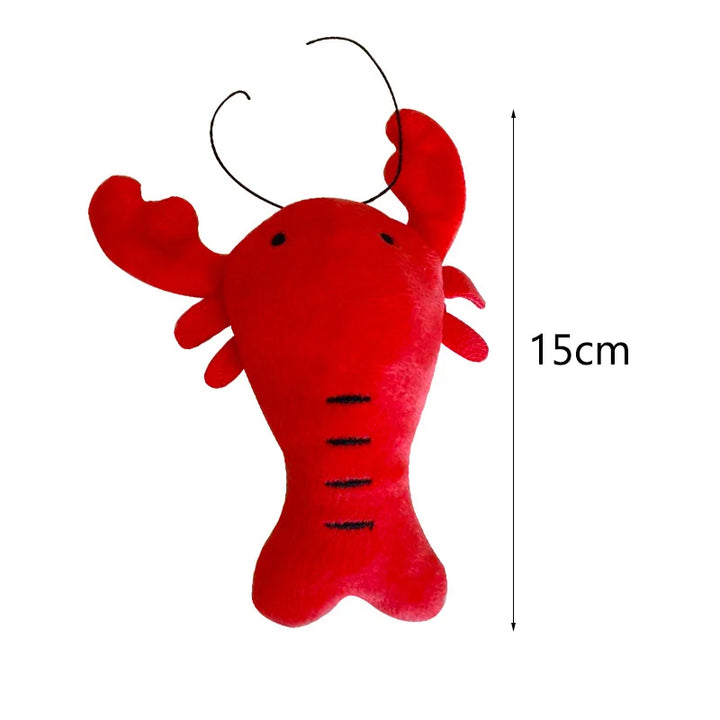 Peluche en forme de homard pour chiens et chats, en polaire douce pour confort et jeu