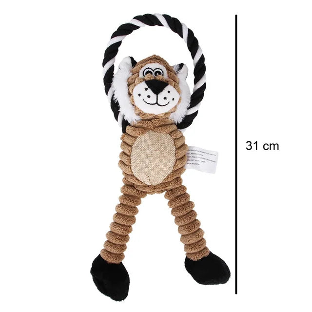 Jouet en peluche sonore pour chien en forme de lion