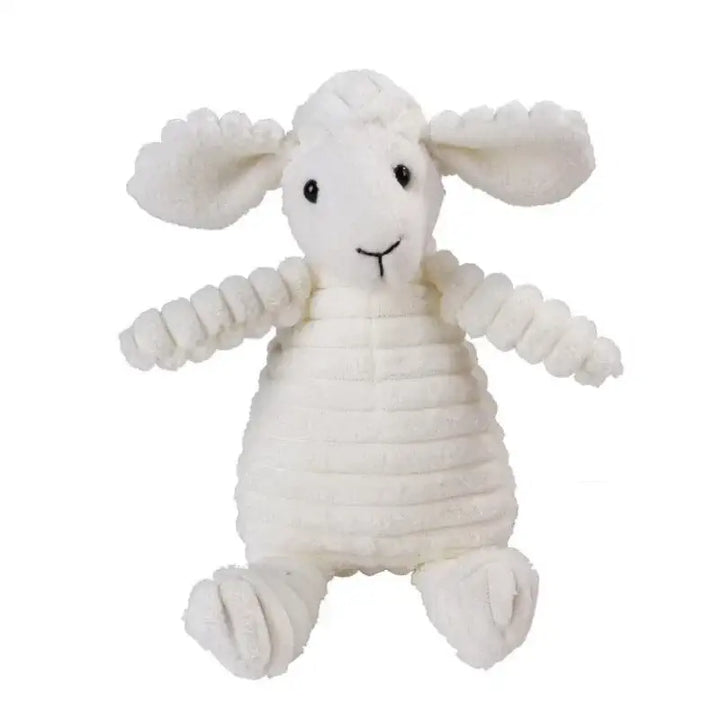 Peluche mouton en velours côtelé pour chiens, douce et résistante